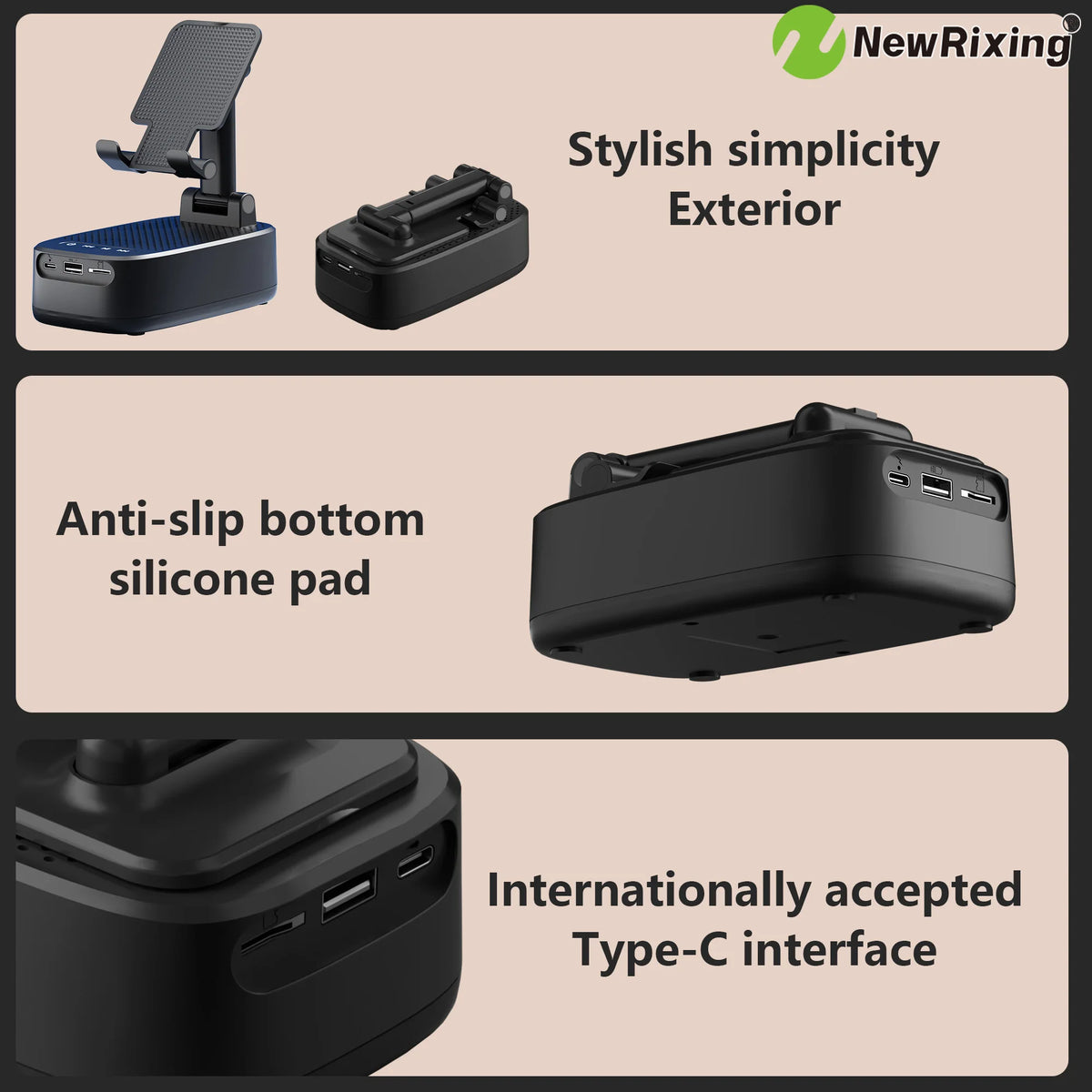 NewRixing Portable Wireless Speaker With Integrated Power Bank