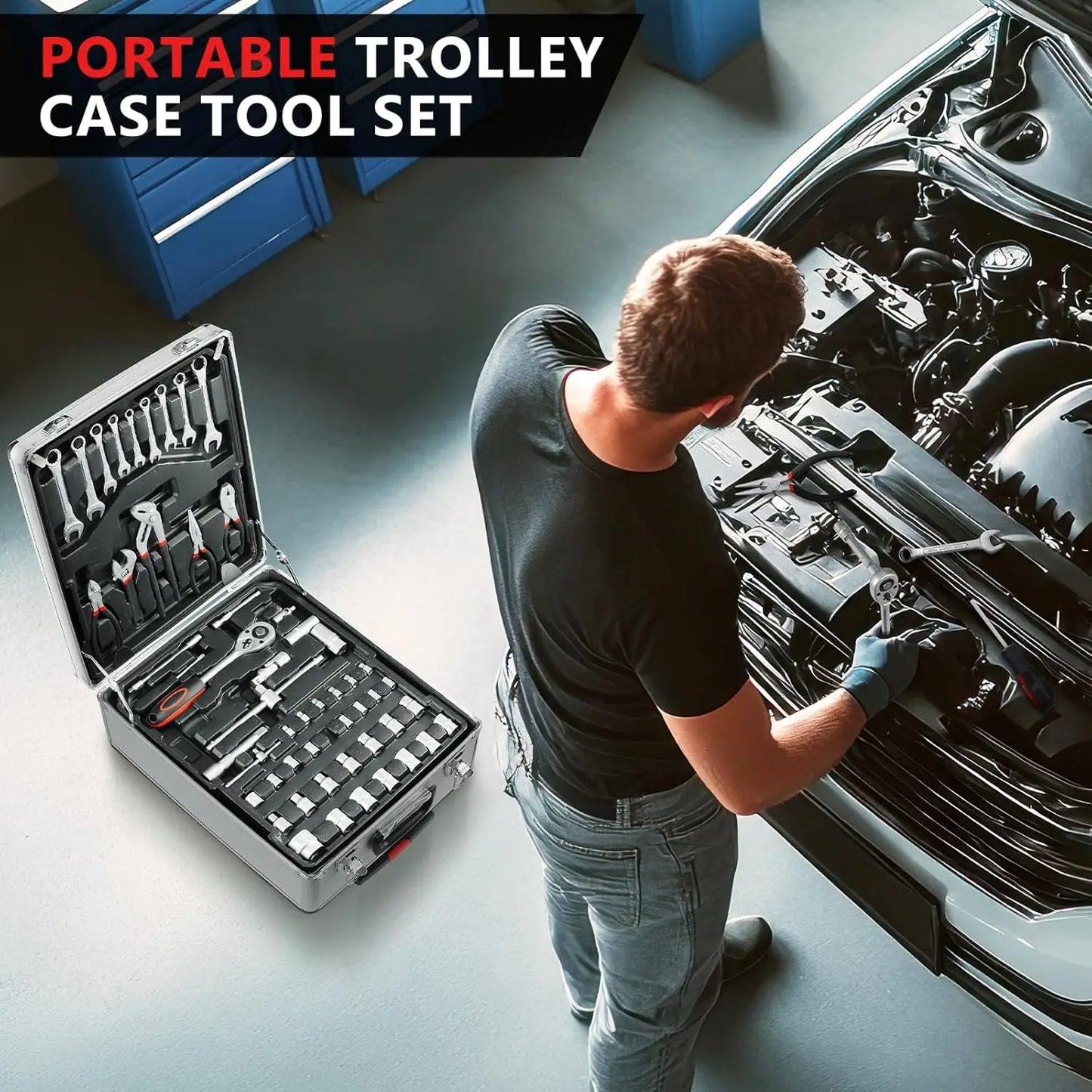 TLGREEN 799 Piece Mechanic Tool Set With Trolley Case