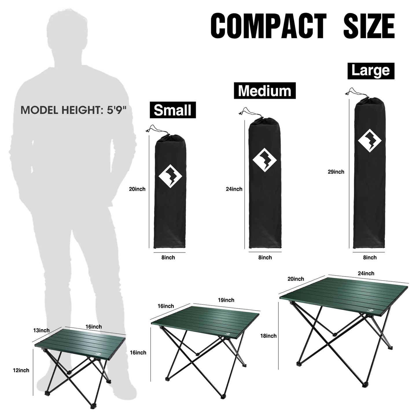 Villey Ultralight Portable Aluminum Camping Side Table With Carry Bag