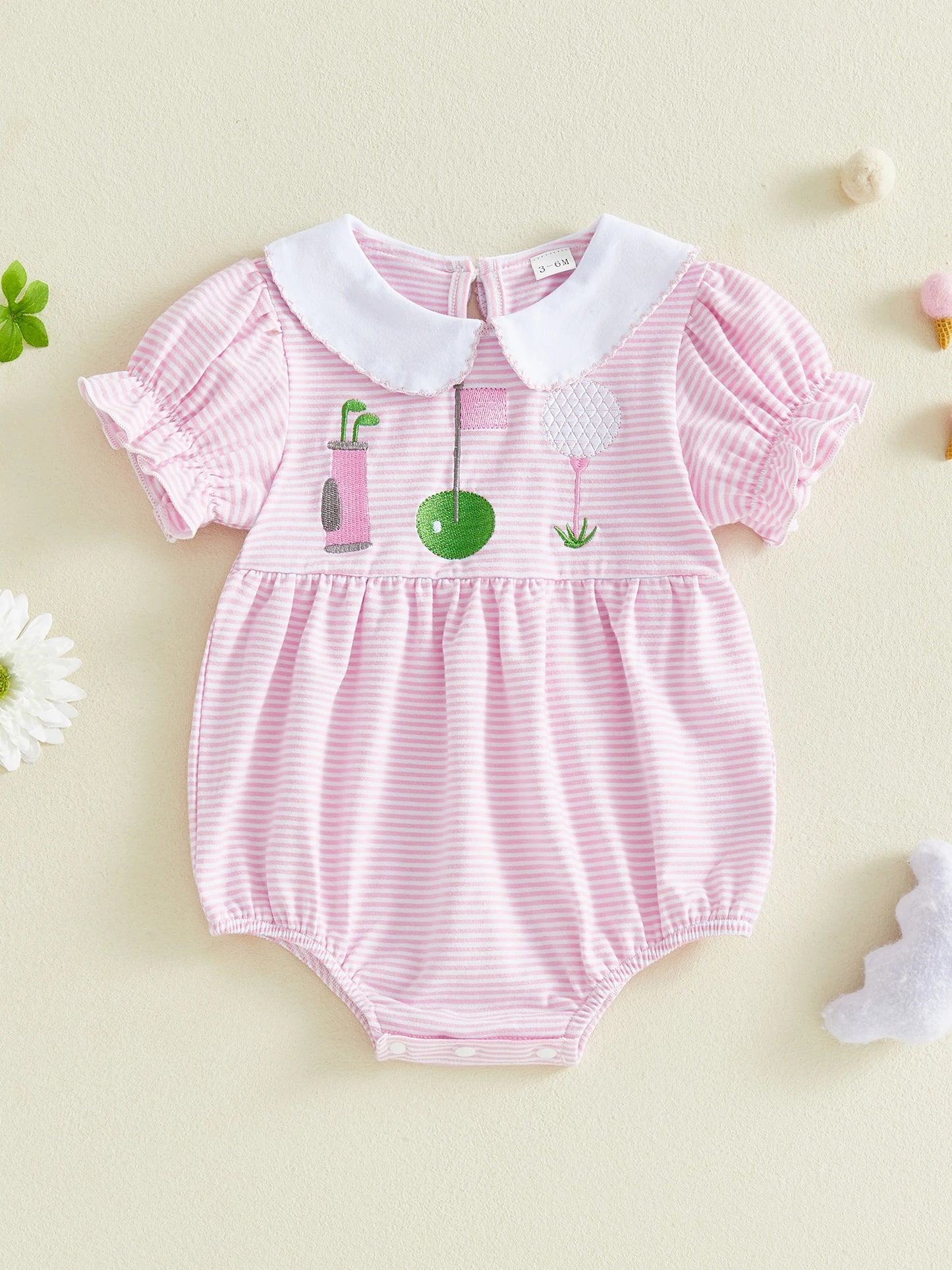 Floral Toddler Romper With Ruffle Sleeves Bow Detail Baby Girls
