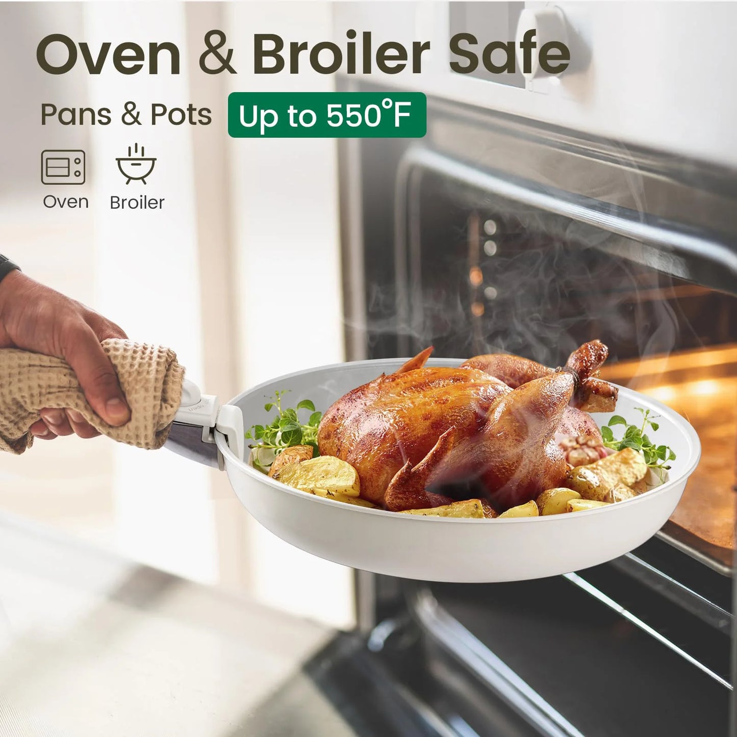 Pots And Pans Set Nonstick Detachable Handle Induction Oven Safe