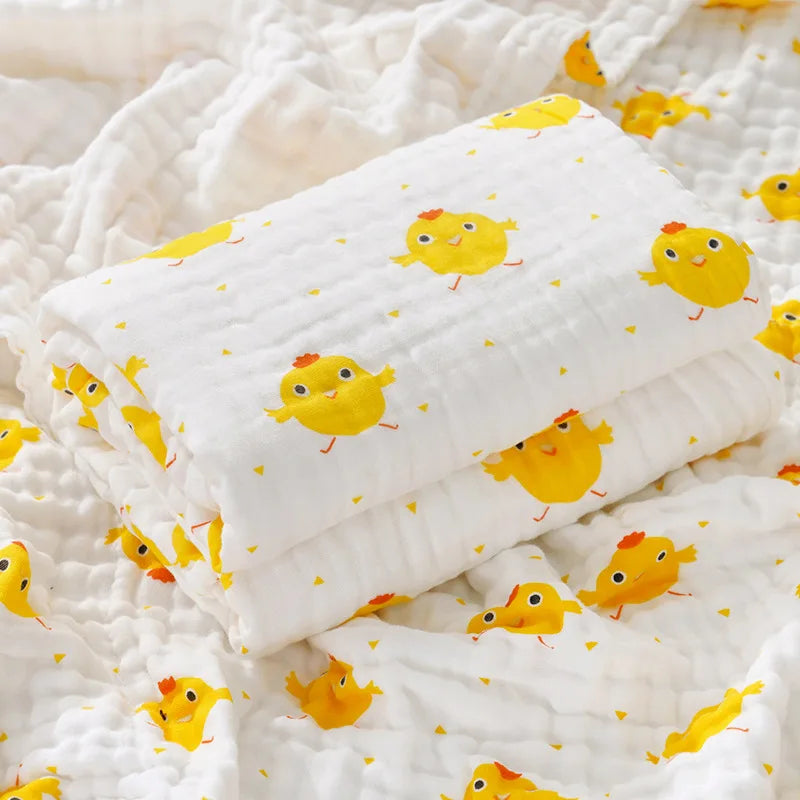 Unisex Cotton Baby Bath Towel and Gauze Washcloth Set for Newborns