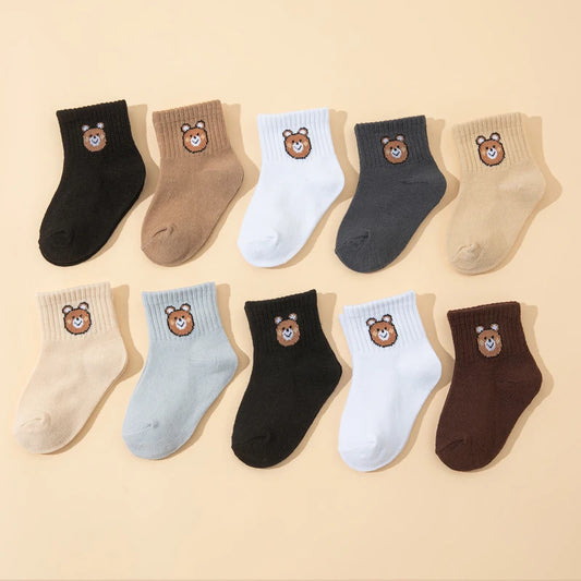 Little Bear Baby Socks Unisex Casual Everyday 10 Pairs