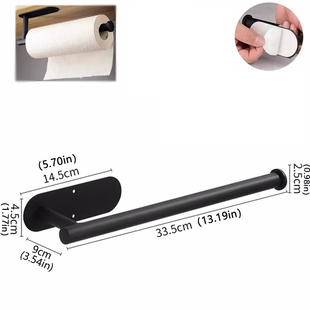 Metal Adhesive Paper Towel Holder For Kitchen And Bathroom Storage