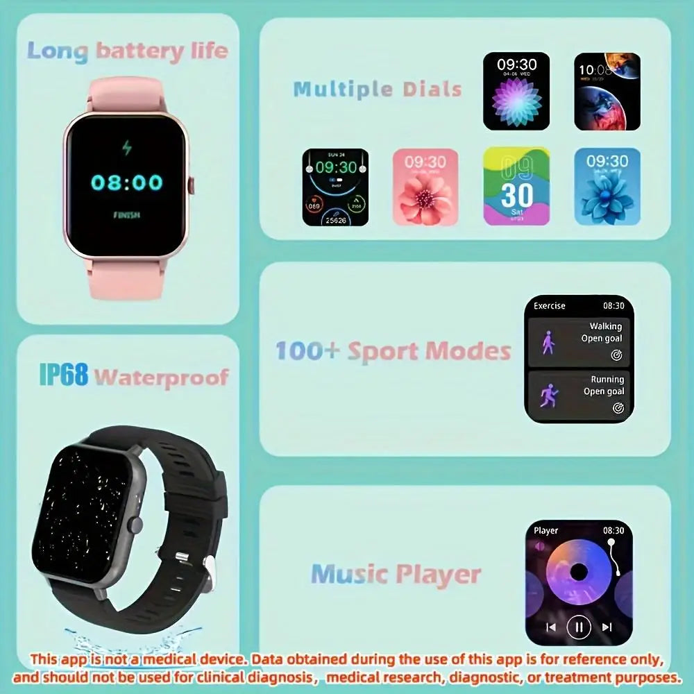 SENBONO ZL54CJ Square Smartwatch Heart Rate Fitness Tracker Waterproof
