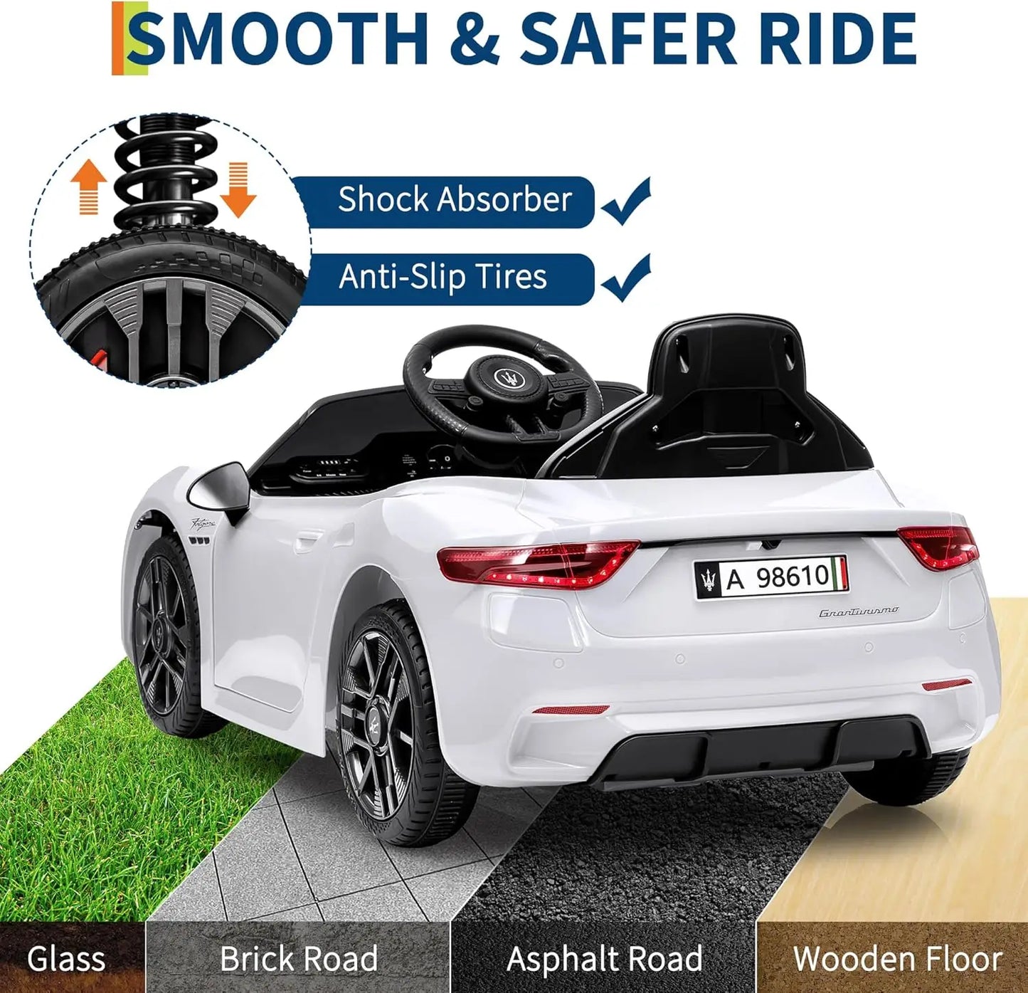 HiMISSE 12V Kids Electric Ride On Car With Remote Control