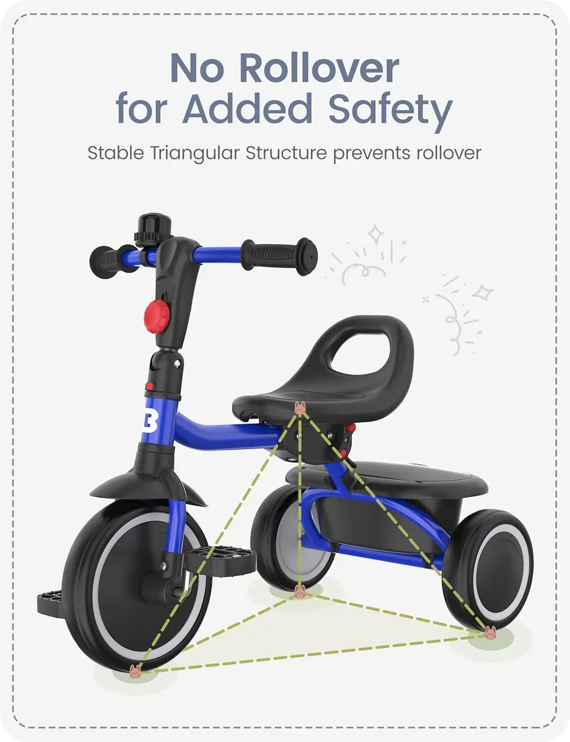 Toddler Tricycle With Bell For 18 Months To 5 Years