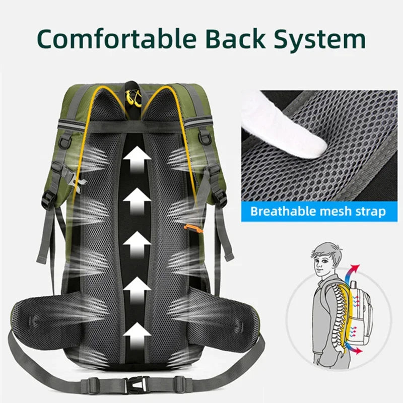 Scione Waterproof Travel Backpack For Hiking And Camping Outdoors