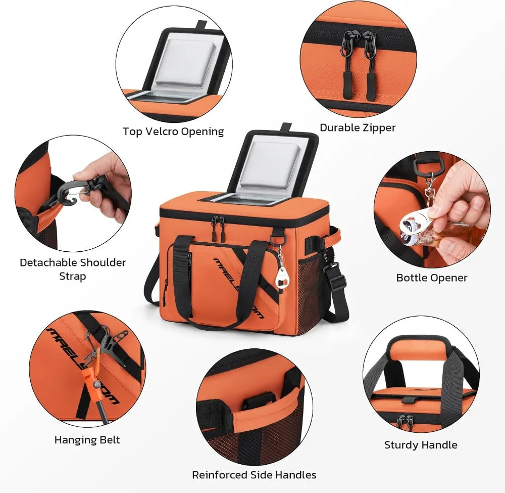 Leakproof Insulated Cooler Bag 30 Can Capacity With Bottle Opener