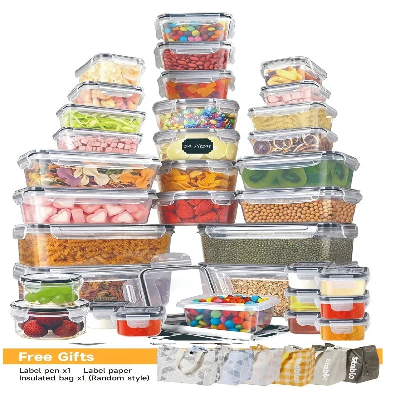 BPA Free Food Storage Set 24 Containers Lids And Labels