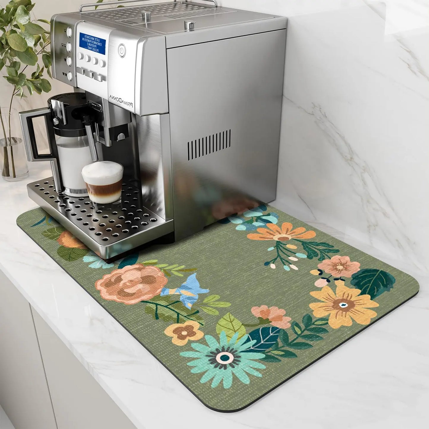 Water-Absorbent Dish Drying Mat With Rubber Backing For Kitchen