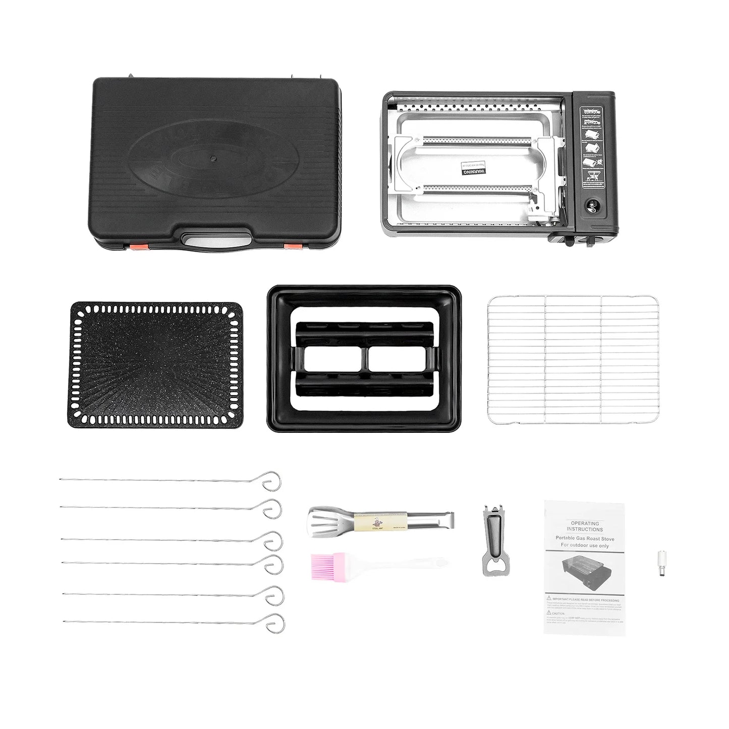 Portable Butane Gas Stove For Camping Stainless Steel Outdoor Cooking