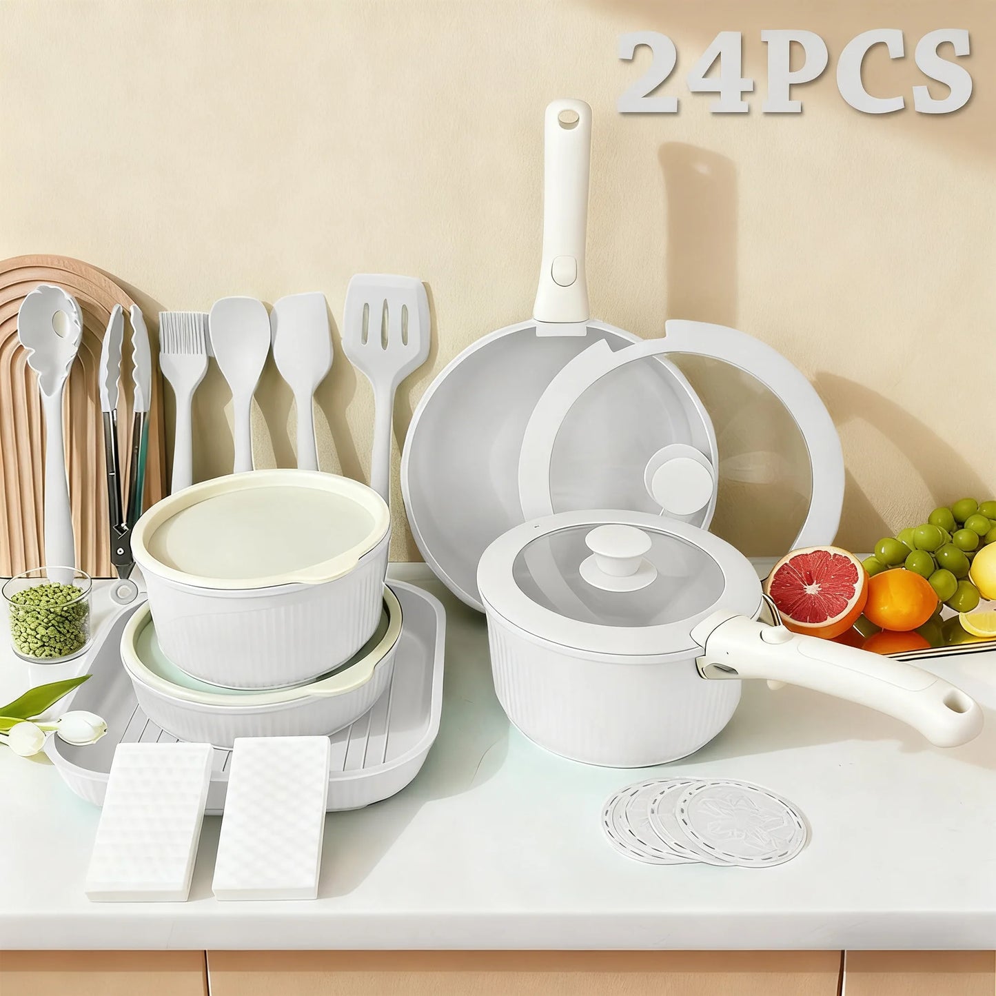 Pots And Pans Set Nonstick Detachable Handle Induction Oven Safe
